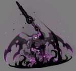  1girl armor battleborn galilea helmet horns purple_skin solo sword wings 