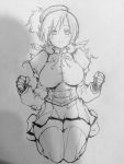  1girl breasts female hat large_breasts magical_girl mahou_shoujo_madoka_magica negresco photo sketch skirt smile solo tomoe_mami traditional_media twintails 