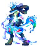  claws lucario no_humans pokemon red_eyes simple_background tagme white_background 