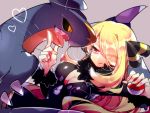  1girl blonde_hair breasts claws dragon fangs female garchomp large_breasts nintendo noni-nani pokemon shirona_(pokemon) smile 