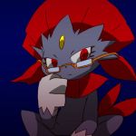  glasses gloomy_rabbit looking_at_viewer pokemon red_eyes weavile 