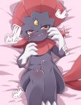  &lt;3 blush claws fang looking_at_viewer pokemon red_eyes weavile wide_hips youki 