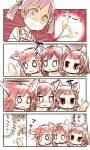  4koma 5girls animal_ears arare_(kantai_collection) arashio_(kantai_collection) asashio_(kantai_collection) cat_ears comic headwear_removed highres kantai_collection matatabi michishio_(kantai_collection) multiple_girls nukosama ooshio_(kantai_collection) remodel_(kantai_collection) translated 