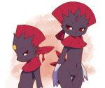  2girls artist_request looking_at_viewer multiple_girls pokemon red_eyes smile weavile wide_hips 
