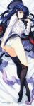  1girl absurdres ass black_legwear blue_eyes blue_hair bra breasts dakimakura feet glasses glasses_removed hat hat_removed headwear_removed highres houndstooth huge_filesize long_hair long_sleeves lying medium_breasts nakamura_takeshi no_shoes official_art on_side open_clothes open_cuffs open_shirt panties pantyhose pantyhose_pull parted_lips shirt skirt skirt_lift solo sweatdrop touma_kazusa underwear white_album_2 white_bra white_panties white_shirt 