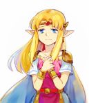  1girl bk-love blonde_hair blue_eyes crying dress female hands_together long_hair nintendo pointy_ears princess_zelda solo tears the_legend_of_zelda the_legend_of_zelda:_a_link_between_worlds tiara 