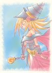  1girl bare_shoulders blonde_hair breasts dark_magician_girl duel_monster female hat large_breasts legs long_hair witch_hat yu-gi-oh! yuu-gi-ou_duel_monsters 