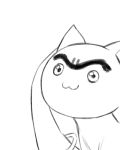  creature eyebrows jewelry kyubey lineart lowres mahou_shoujo_madoka_magica monochrome no_humans oda_takayuki ring simple_background thick_eyebrows upper_body white_background 