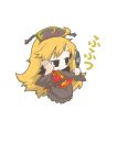  1girl blonde_hair chibi chinese_clothes dress hat junko_(touhou) long_hair long_sleeves smile solo tabard touhou zannen_na_hito 