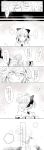  1boy 1girl ahoge arms_behind_back before_and_after comic fate/unlimited_codes fate_(series) greyscale highres long_hair looking_away merlin monochrome oekaki-daisuki-dessu ponytail robe saber saber_lily translation_request 