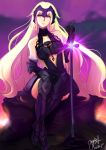  1girl absurdly_long_hair absurdres armor artist_request bare_shoulders blonde_hair chains detached_sleeves earrings fate/grand_order fate_(series) headpiece highres jeanne_alter jewelry long_hair ruler_(fate/apocrypha) ruler_(fate/grand_order) solo sword thighs very_long_hair weapon 