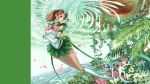  1girl bishoujo_senshi_sailor_moon bishoujo_senshi_sailor_moon_crystal bow brown_hair choker eclosion elbow_gloves gloves green_eyes green_skirt hair_ornament highres jewelry kino_makoto long_hair magical_girl pink_bow ponytail sailor_jupiter sailor_senshi skirt solo super_sailor_jupiter_(stars) tiara white_gloves 