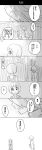  1boy 1girl comic disguise emuchi fence glasses hair_over_one_eye harime_nui highres kill_la_kill mankanshoku_mako monochrome open_mouth school_uniform shinjirou_nagita translation_request 