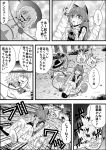  2girls comic female highres kaenbyou_rin komeiji_koishi monochrome multiple_girls nature niiko_(gonnzou) plant touhou translation_request 