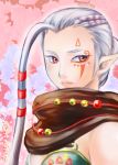  1girl grey_hair impa long_hair pointy_ears red_eyes solo the_legend_of_zelda the_legend_of_zelda:_ocarina_of_time white_hair zelda_musou 
