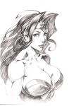  1girl absurdres bonten breasts dc_comics hair_intakes highres large_breasts long_hair monochrome tiara toned upper_body wonder_woman wonder_woman_(series) 