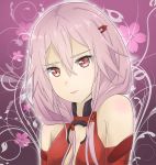  1girl bare_shoulders breasts center_opening cleavage detached_sleeves elbow_gloves gloves guilty_crown hair_ornament hairclip highres kheila_hirai long_hair looking_at_viewer pink_hair red_eyes solo twintails yuzuriha_inori 