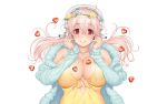  1girl breasts headphones large_breasts nitroplus pink_hair red_eyes smile solo super_sonico 