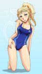  1girl animal_ears barefoot blonde_hair breasts cat_ears goma_tonbi long_hair medium_breasts pointy_ears princess_zelda solo swimsuit the_legend_of_zelda the_legend_of_zelda:_ocarina_of_time tiara triforce 