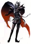  1boy belt cape claws forehead_jewel full_body highres horns kazuma_kaneko male_focus official_art persona persona_1 pointy_shoes scowl shoes simple_background solo vishnu white_background 