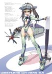  1girl aircraft airplane aviator_cap contra-rotating_propellers goggles goggles_on_head mecha_musume military open_mouth original personification phase_shift solo torpedo twintails westland_wyvern 