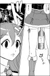  2girls between_legs bottle bow bowtie breasts comic commentary_request eyebrows eyebrows_visible_through_hair greyscale hair_between_eyes hat kantai_collection lips long_hair mini_hat miniskirt monochrome multiple_girls open_mouth partially_translated pola_(kantai_collection) skirt surprised translation_request wasu wavy_hair zara_(kantai_collection) 