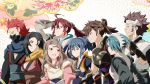  4boys 4girls asama_(fire_emblem_if) blue_hair breasts brown_hair cleavage closed_eyes fire_emblem fire_emblem_if flower hair_over_one_eye headband highres hinata_(fire_emblem_if) kagerou_(fire_emblem_if) kazahana_(fire_emblem_if) leaf long_hair mask multiple_boys multiple_girls oboro_(fire_emblem_if) open_mouth pink_eyes ponytail red_eyes redhead saizou_(fire_emblem_if) scarf setsuna_(fire_emblem_if) toshi_(toshi10416) tsubaki_(fire_emblem_if) 