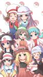  &gt;_&lt; 00s 10s 6+girls 90s :3 :d blonde_hair blue_(pokemon) blue_eyes blue_hair brown_hair crystal_(pokemon) haruka_(pokemon) hikari_(pokemon) kotone_(pokemon) long_hair looking_at_viewer mei_(pokemon) multiple_girls nekono_rin nintendo pokemon pokemon_(game) pokemon_bw pokemon_bw2 pokemon_dppt pokemon_frlg pokemon_gsc pokemon_hgss pokemon_rse pokemon_xy serena_(pokemon) short_hair smile touko_(pokemon) 