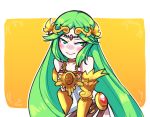  1girl blush green_eyes green_hair kid_icarus matching_hair/eyes palutena solo tagme 