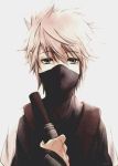  1boy artist_request grey_hair half_mask hatake_kakashi male_focus naruto ninja solo source_request younger 
