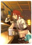  blonde_hair drink formal gloves green_eyes guy_cecil luke_fon_fabre male mieu multiple_boys red_hair redhead suit tales_of_(series) tales_of_the_abyss 