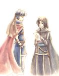  belt black_hair blue_eyes blue_hair cape fire_emblem fire_emblem:_souen_no_kiseki fire_emblem_path_of_radiance fire_emblem_radiant_dawn gloves headband ike long_hair male multiple_boys soren 