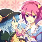  cuts flower hat injury komeiji_koishi komeiji_satori lowres pink_hair ruxun siblings sisters torn_clothes touhou white_hair 