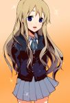  blue_eyes jin_(crocus) k-on! kotobuki_tsumugi long_hair school_uniform solo sparkle 