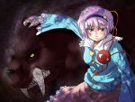  bad_id eyes fangs hairband heart highres komeiji_satori purple_eyes purple_hair short_hair toki_(pixiv) touhou violet_eyes 