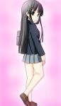  akiyama_mio black_eyes black_hair hime_cut himeumi_aporo k-on! long_hair school_uniform skirt 