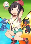 1girl character_request child e10 female_protagonist_(pokemon_sm) looking_at_viewer nintendo open_mouth pokemon shiny shiny_hair tongue 
