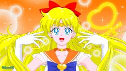 1girl adult_swim aino_minako bishoujo_senshi_sailor_moon bishoujo_senshi_sailor_moon_r bishoujo_senshi_sailor_moon_r:_the_movie bishoujo_senshi_sailor_moon_s bishoujo_senshi_sailor_moon_s:_the_movie bishoujo_senshi_sailor_moon_supers bishoujo_senshi_sailor_moon_supers:_the_movie blinking blonde_hair blue_eyes highres kiyopy56 one_eye_closed sailor_venus solo sparkling stars toei_company toonami viz_media wink 