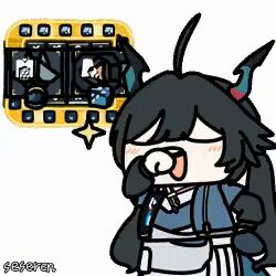 1girl animated_gif arknights arknights:_endfield chen_qianyu_(arknights) horns long_hair seseren