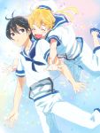  2boys free! hazuki_nagisa male_focus multiple_boys nanase_haruka_(free!) raipanda sailor_uniform 