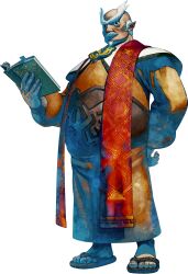  1boy absurdres arm_behind_back bald blue_eyes book brooch brown_robe brown_sandals capelet closed_mouth facial_hair full_body gaepora girdle goatee green_trim hand_on_own_hip hand_up highres holding holding_book jewelry long_sleeves looking_at_viewer male_focus mustache official_art old old_man open_book robe sandals short_hair simple_background solo standing takumi_wada the_legend_of_zelda the_legend_of_zelda:_skyward_sword thick_eyebrows third-party_source transparent_background unibrow white_capelet white_hair 