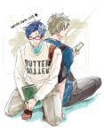  2boys blue_hair free! glasses male_focus multiple_boys ryuugazaki_rei tachibana_makoto 