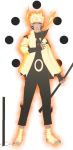  1boy blonde_hair dual_wielding escrima_stick facial_mark full_body glowing male_focus naruto simple_background solo standing symbol-shaped_pupils thumb_hole uzumaki_naruto uzumaki_naruto_(rikudou_sennin_mode) 