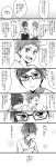  2boys comic free! glasses high_speed! monochrome multiple_boys ryuugazaki_rei text watawata_(wtaawata) 