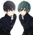  2boys gakuran high_speed! male_focus multiple_boys nanase_haruka_(free!) takishiki 