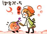  adeleine artist_request blush brown_hair closed_eyes kirby kirby_(series) paint translation_request 