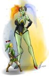  blood blush breasts giantess green_skin huge_breasts link nosebleed the_legend_of_zelda the_legend_of_zelda:_ocarina_of_time twinrova witch 