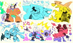  >_o 2boys 4girls aircraft airplane aqua_eyes aqua_necktie arm_hair artist_name avalugg bass_guitar brown_hair brown_shirt brown_vest clay_(pokemon) clenched_teeth closed_mouth coat coat_on_shoulders collared_shirt commentary cowboy_hat crossed_arms crystal ear_piercing english_commentary excadrill facial_hair fraxure garchomp hair_bobbles hair_ornament hair_over_one_eye hand_on_own_hip hat highres holding holding_bass_guitar holding_instrument holding_plectrum instrument iris_(pokemon) lightning_bolt_symbol long_hair long_sleeves mature_male midriff multiple_boys multiple_girls musical_note mustache navel necktie one_eye_closed open_mouth piercing planet plectrum pokemon pokemon_(creature) pokemon_bw pokemon_dppt pokemon_xy reesieroo-spark sharp_teeth shirt short_hair sidelocks simple_background snowflakes star_(symbol) swoobat teeth topknot twintails upper_teeth_only v-shaped_eyebrows v-shaped_eyes vest whirlipede white_background white_hair white_hat wulfric_(pokemon) 