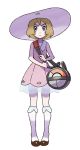 1girl blue_eyes brown_hair hat looking_at_viewer photoshop pokemon short_hair solo 