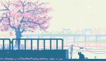  animated animated_gif bird bridge cat cherry_blossoms city cityscape falling_petals fence grass ground_vehicle lowres no_humans original outdoors petals pixel_art power_lines reflection ripples spring spring_(season) telephone_pole toyoi_yuuta train tree water 